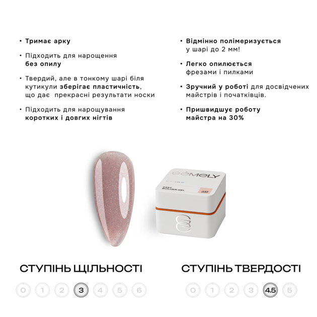 Гель моделирующий Gémely Fast Builder gel №033 15 мл - изображение 3