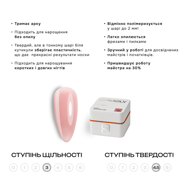 Гель моделирующий Gémely Fast Builder gel №021 15 мл - изображение 2