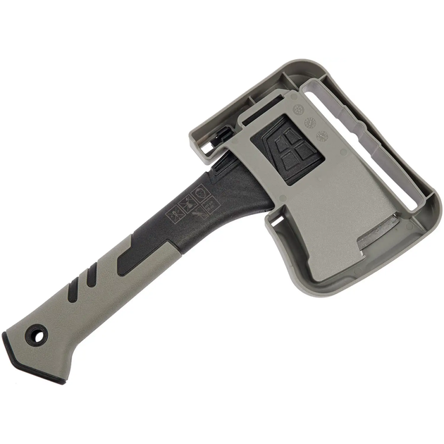 Топор туристический Gray 250 мм 54 HRC пластиковые ножны (a520314) - изображение 4