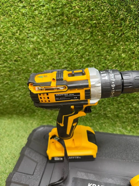 Ударный шуруповерт Krafftec PRO DCD791 48V 6Ah 95 Нм, аккумуляторная дрель с 2 АКБ, кейсом и набором инструментов - изображение 2
