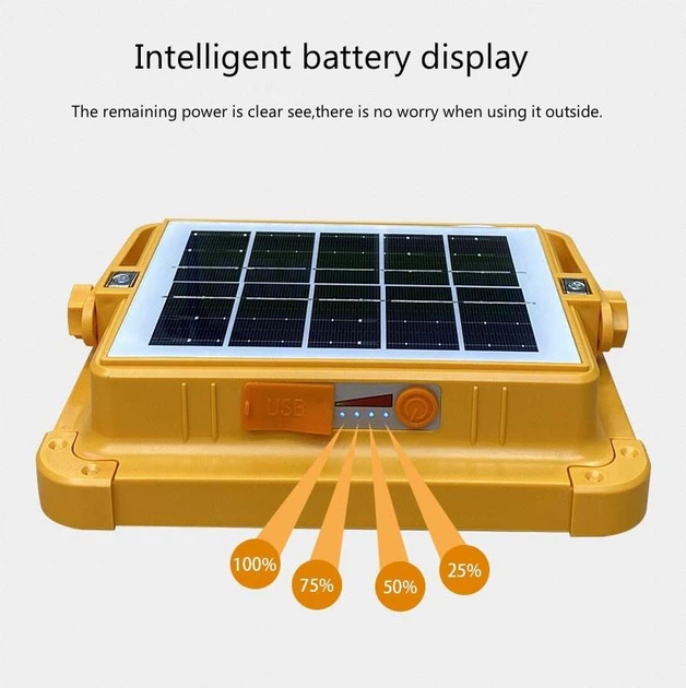 Аккумуляторный прожектор Светодиодный Solar LED фонарь PowerBank с солнечной панелью 2400mAh - изображение 6
