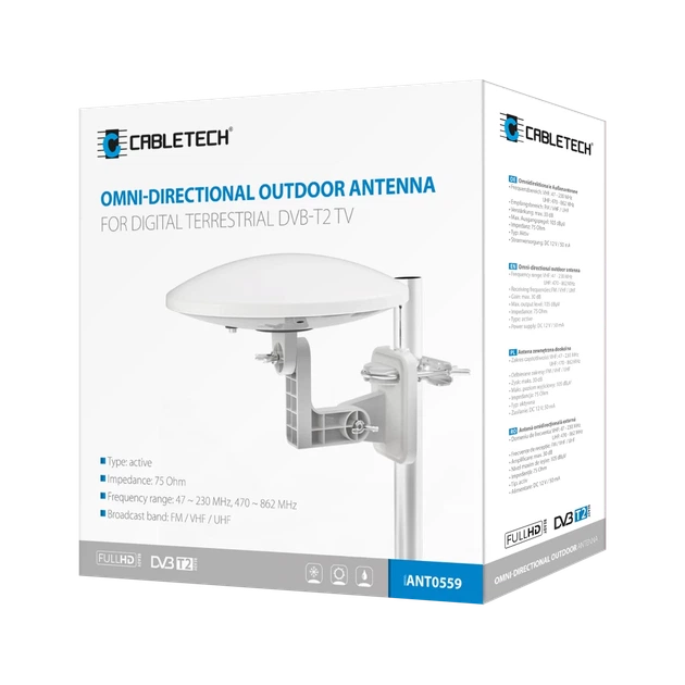 Антенна наружная Cabletech ANT0559 DVB-T2 (5901436773429) - Фото 4 Антенна наружная Cabletech ANT0559 DVB-T2 (5901436773429) - изображение 4