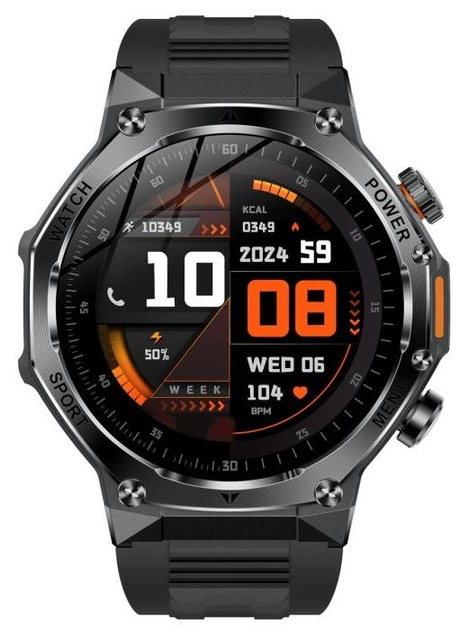 Смарт-годинник Hardy AK82 AMOLED, дзвінки, пульсометр, водозахист, 800mAh батарея, 2 ремінці - изображение 3