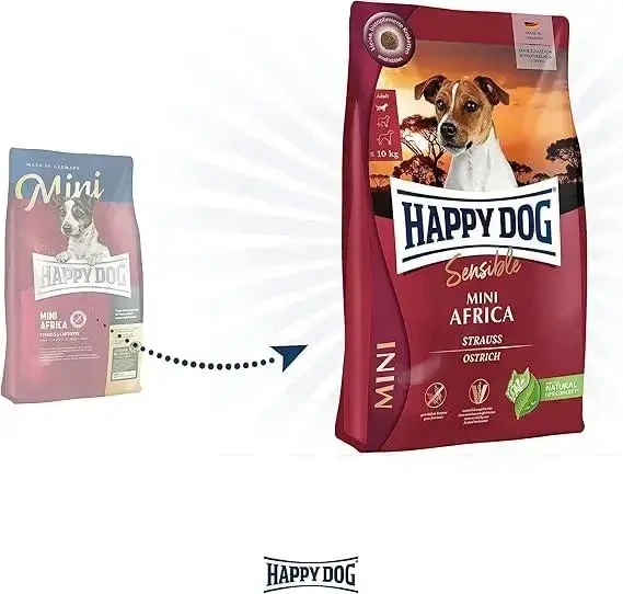 Сухий корм для собак дрібних порід Happy Dog Supreme Mini Africa зі страусом та картоплею, гіпоалергенний, 4 кг - зображення 2
