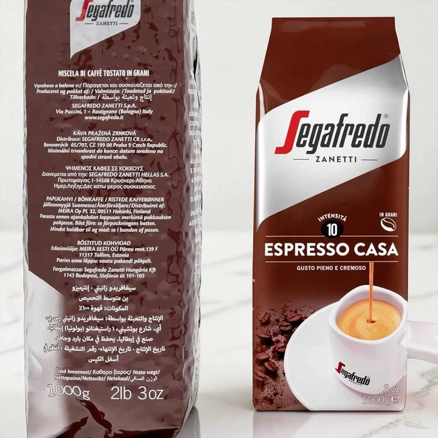 Кава в зернах Segafredo Zanetti Espresso Casa 1 кг - Фото 3 Кава в зернах Segafredo Zanetti Espresso Casa 1 кг - изображение 3