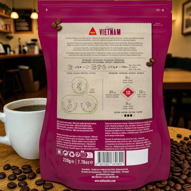 Кава мелена Delta Cafes Origins Vietnam 100% Робуста 220 г - изображение 2