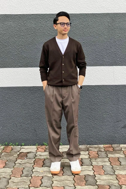 Кардиган Uniqlo 56(3XL) Коричневий (154932) - зображення 8