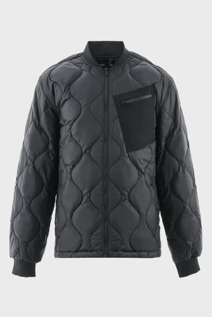 Чоловічий чорний бомбер UA Heritage Jkt Under Armour S 6000522-001 - Фото 7 Чоловічий чорний бомбер UA Heritage Jkt Under Armour S 6000522-001 - изображение 7