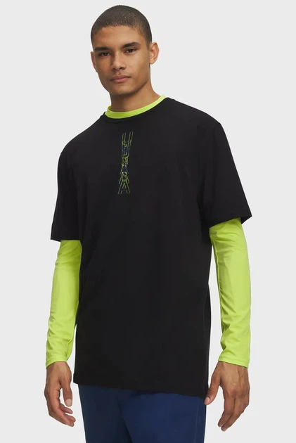 Чоловіча чорна футболка UA M 60/40S UA BLUR SS-BLK Under Armour LG 6013614-008 - Фото 2 Чоловіча чорна футболка UA M 60/40S UA BLUR SS-BLK Under Armour LG 6013614-008 - изображение 2