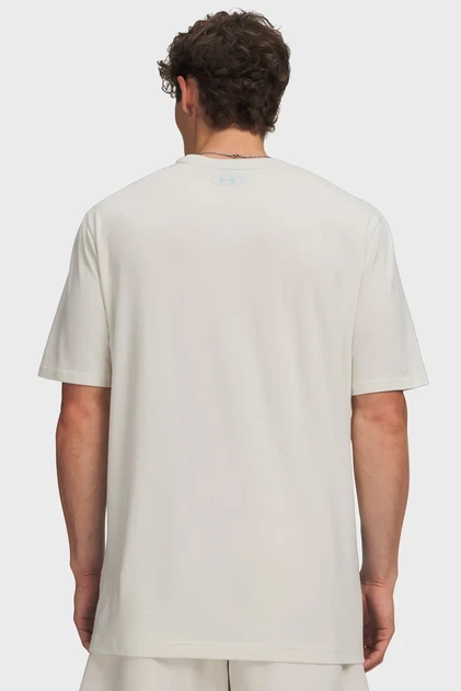 Чоловіча біла футболка UA M 60/40S BLEND LOGO SS Under Armour LG 6013612-279 - Фото 3 Чоловіча біла футболка UA M 60/40S BLEND LOGO SS Under Armour LG 6013612-279 - изображение 3