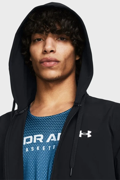 Чоловіча чорна вітровка Baseline Woven Jacket Under Armour SM 1383400-001 - зображення 4