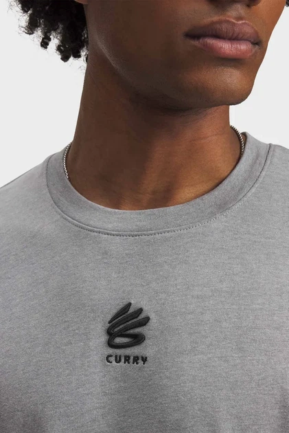 Чоловіча сіра футболка Curry Hvyweight Logo Tee Under Armour M 1387107-035 - изображение 2