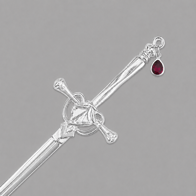 Китайская заколка для волос «Меч» с красным камнем, серебристая - Фото 7 Китайская заколка для волос «Меч» с красным камнем, серебристая - изображение 7
