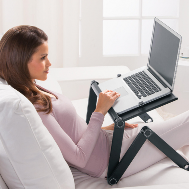 Столик для ноутбука розкладний трансформер з активним охолодженням Laptop Table T8 чорний - Фото 7 Столик для ноутбука розкладний трансформер з активним охолодженням Laptop Table T8 чорний - зображення 7