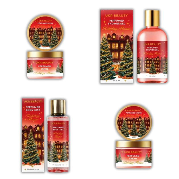 Новорічний набір для тіла UKR BEAUTY Holiday Flame (Святкове полум'я) - скраб, гель для душу, крем, міст - Фото 1 Новорічний набір для тіла UKR BEAUTY Holiday Flame (Святкове полум'я) - скраб, гель для душу, крем, міст - зображення 1