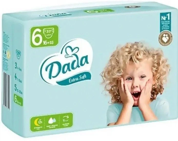 Детские подгузники Dada Extra Soft 6 XL 16+ кг 37 шт - Фото 1 Детские подгузники Dada Extra Soft 6 XL 16+ кг 37 шт - изображение 1
