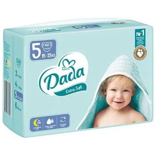 Детские подгузники Dada Extra Soft 5 Junior 15-25 кг 42 шт - Фото 1 Детские подгузники Dada Extra Soft 5 Junior 15-25 кг 42 шт - изображение 1