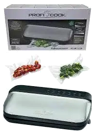 Аппарат для вакуумной упаковки 120 Вт 24 л мин для кухни 5 пакетов и рулон Profi Cook MC-0393 - изображение 6