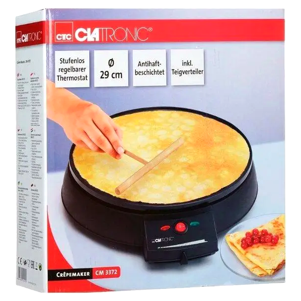 Блинница 900 Вт антипригарное покрытие для кухни Clatronic MC-3224 - изображение 6