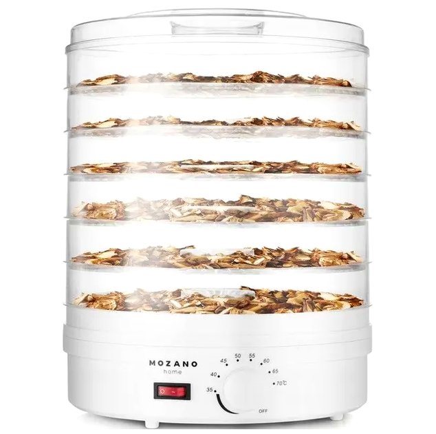 Сушка для овощей и фруктов 6 поддонов 500 Вт для кухни белая Mozano MC-2315 - Фото 3 Сушка для овощей и фруктов 6 поддонов 500 Вт для кухни белая Mozano MC-2315 - изображение 3