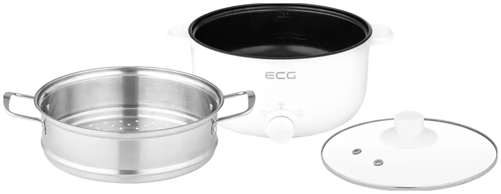 Электрокастрюля 3 л 900 Вт для кухни белая ECG MC-0958 - изображение 4