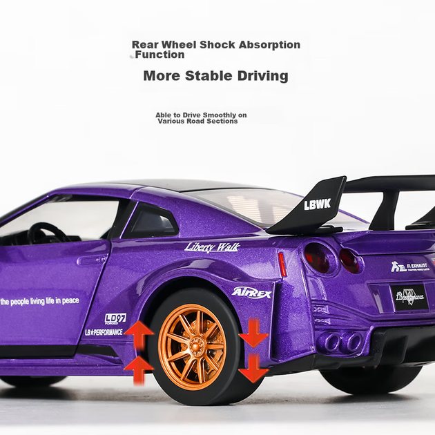 Модель автомобиля Heimanba GTR 1:24 металлическая коллекционная, белая - изображение 7