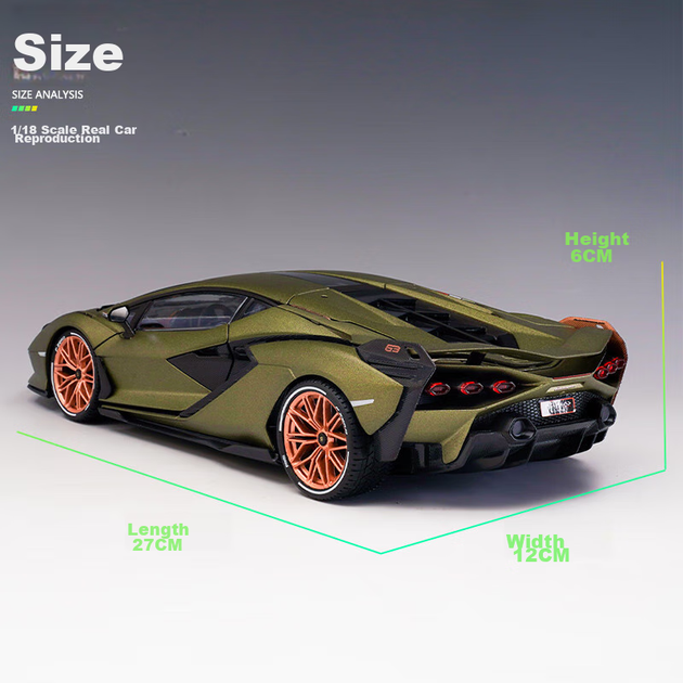 Bimeigao 1:18 Lamborghini FKP 37 Модель спортивного автомобіля Іграшка Реалістична модель легкосплавного автомобіля Подарункова модель для хлопчиків - зображення 7