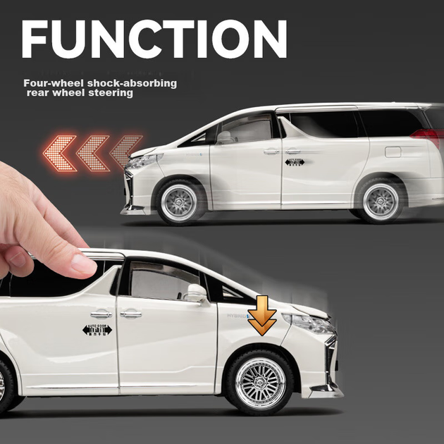 Chiyuchewan 1:18 масштаб Toyota Alphard MPV сплав лита модель автомобіля електричні двері іграшкова модель автомобіля подарунок для хлопчиків - зображення 5