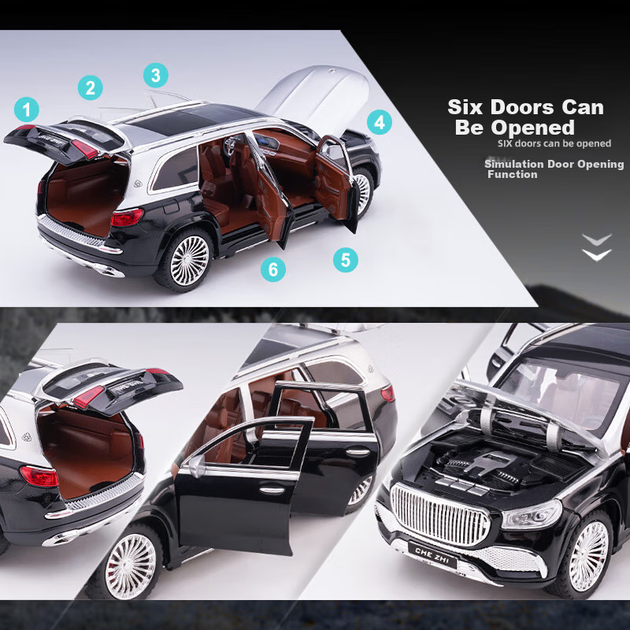 Chiyuchewan, Maybach GLS 600 Luxury Sedan, лита модель автомобіля з легкого сплаву, іграшкова машинка, подарунок для хлопчиків - зображення 5