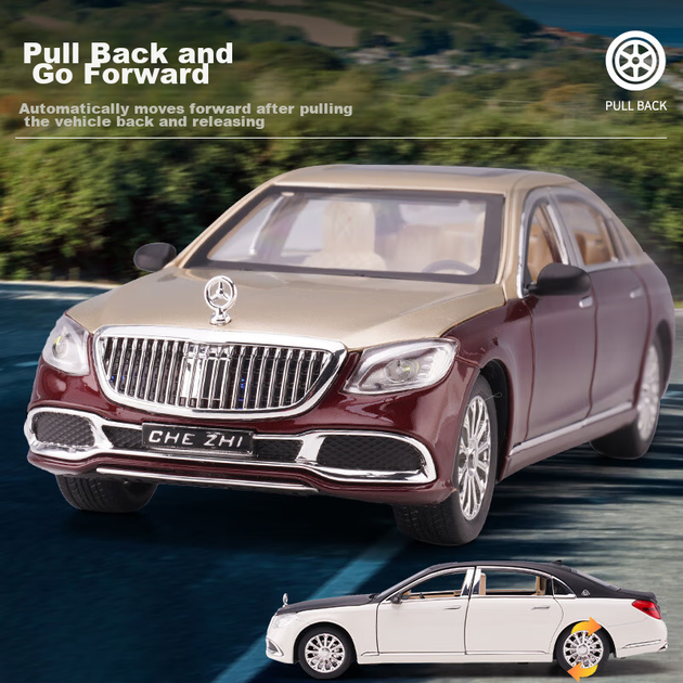 Chiyuchewan 1:24 масштаб Maybach S600 розкішний седан лита модель автомобіля іграшка подарунок для хлопчиків - зображення 4
