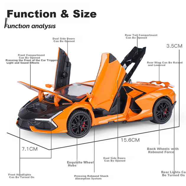 Машинка Chiyuchewan модель Lamborghini зі сплаву колекційна для хлопчиків - зображення 3