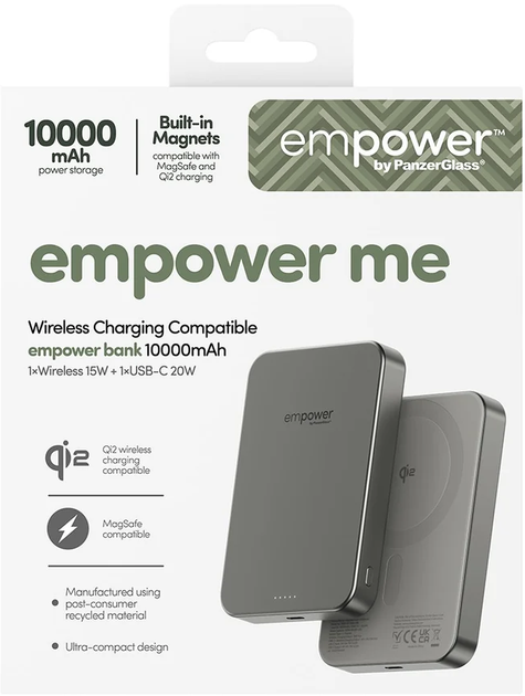 Powerbank PanzerGlass Empower 10000mAh Titanium (5715685028380) - Zdjęcie 2 Powerbank PanzerGlass Empower 10000mAh Titanium (5715685028380) - obraz 2