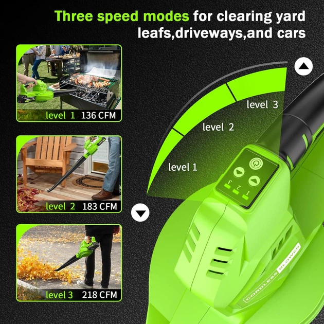 Акумуляторна повітродувка Cordless Blower RLB-BM10 швидке прибирання без кабелю - Фото 8 Акумуляторна повітродувка Cordless Blower RLB-BM10 швидке прибирання без кабелю - изображение 8