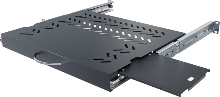 Полиця для серверної шафи Stalflex Flex II Rack 19" 1U з регулюванням Чорна (RSR-F2-19-1U-350B-KM) - Фото 2 Полиця для серверної шафи Stalflex Flex II Rack 19" 1U з регулюванням Чорна (RSR-F2-19-1U-350B-KM) - зображення 2