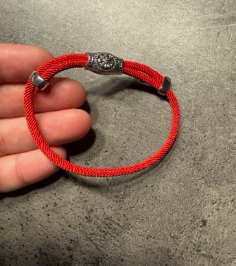 Браслет для чоловіків із паракорду та сталі VIKING RED червоний - изображение 7
