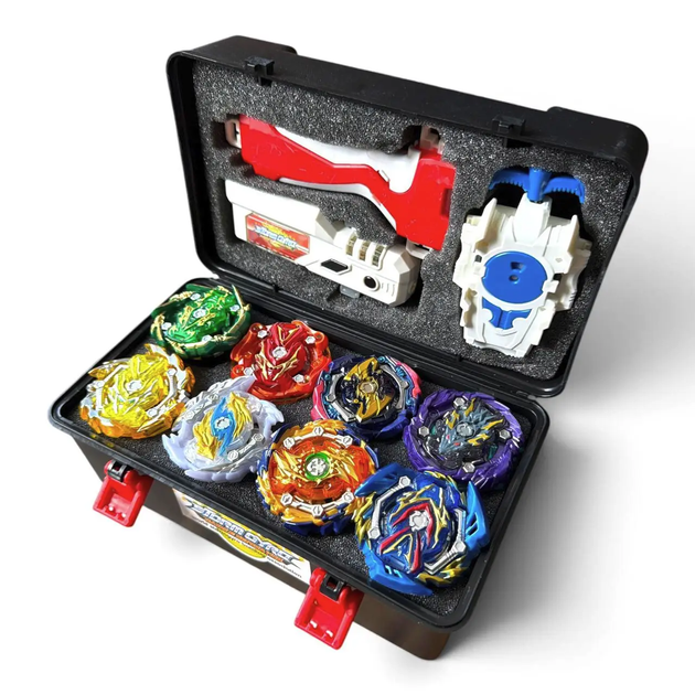 Подарочный набор Beyblade Burst QuadDrive — 8 бейблейдов, арена, кейс - изображение 3
