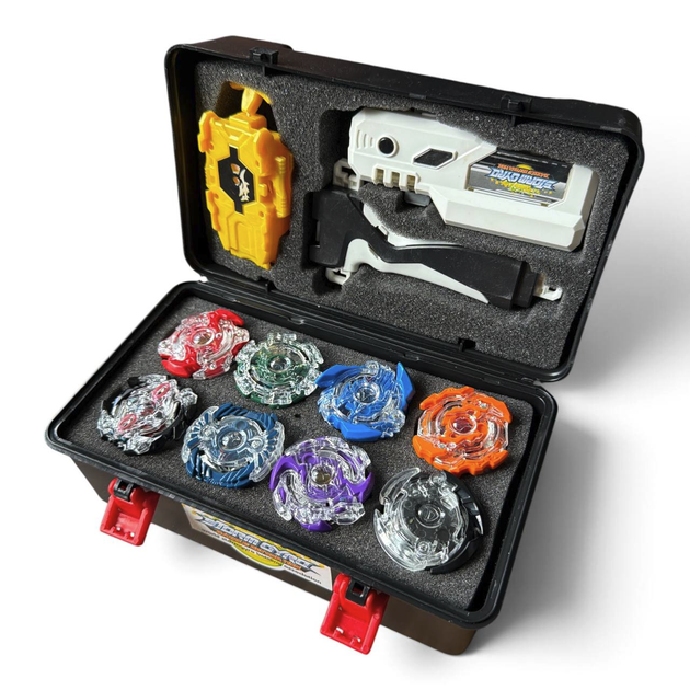 Подарунковий набір Beyblade Burst Evolution Season 3 — 8 бейблейдів, кейс, 2 лаунчери, ручка, лаунчер-ліхтарик, монтажний ключ - зображення 2