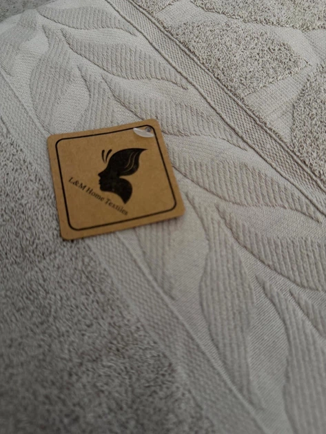 Махровое полотенце сауна 90х180 хлопок 100% L&M Home Textiles серый - Фото 3 Махровое полотенце сауна 90х180 хлопок 100% L&M Home Textiles серый - изображение 3