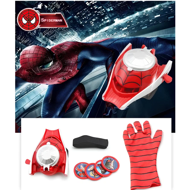Рукавичка Людини Павука з дискометом ( 4 диски). Рукавички Spiderman. Рукавичка супергероя - зображення 4