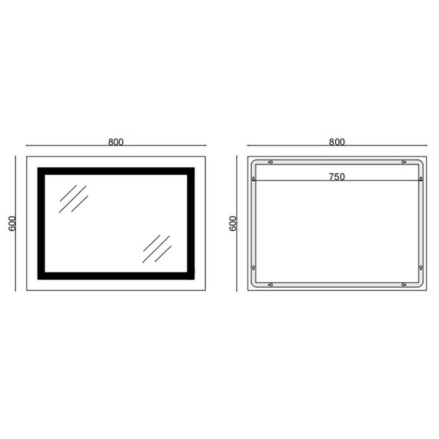 Дзеркало для ванної кімнати Mixxus Tall MR08-80x60-REVERSE 800x600 прямокутне, з LED-підсвічуванням та антизапотіванням (MI6659) - Фото 2 Дзеркало для ванної кімнати Mixxus Tall MR08-80x60-REVERSE 800x600 прямокутне, з LED-підсвічуванням та антизапотіванням (MI6659) - зображення 2