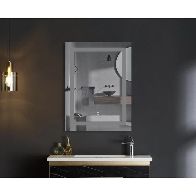 Дзеркало для ванної кімнати Mixxus Tall MR08-80x60-REVERSE 800x600 прямокутне, з LED-підсвічуванням та антизапотіванням (MI6659) - Фото 4 Дзеркало для ванної кімнати Mixxus Tall MR08-80x60-REVERSE 800x600 прямокутне, з LED-підсвічуванням та антизапотіванням (MI6659) - зображення 4