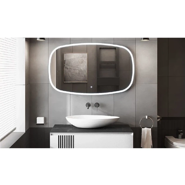 Дзеркало для ванної кімнати Aqua Rodos Callisto 700x600 овальне, з контурним підсвічуванням (АР000102685) - зображення 3