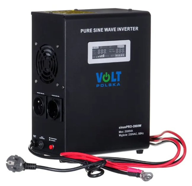 Інвертори напруги Volt Polska SINUS PRO 2000 W 24/230V 1400/2000W із зарядкою Гібридний перетворювач - зображення 2