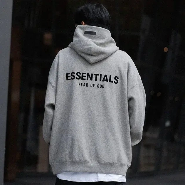 Худи Essentials Fear Of God с логотипами с двух сторон серого цвета (S). - изображение 3