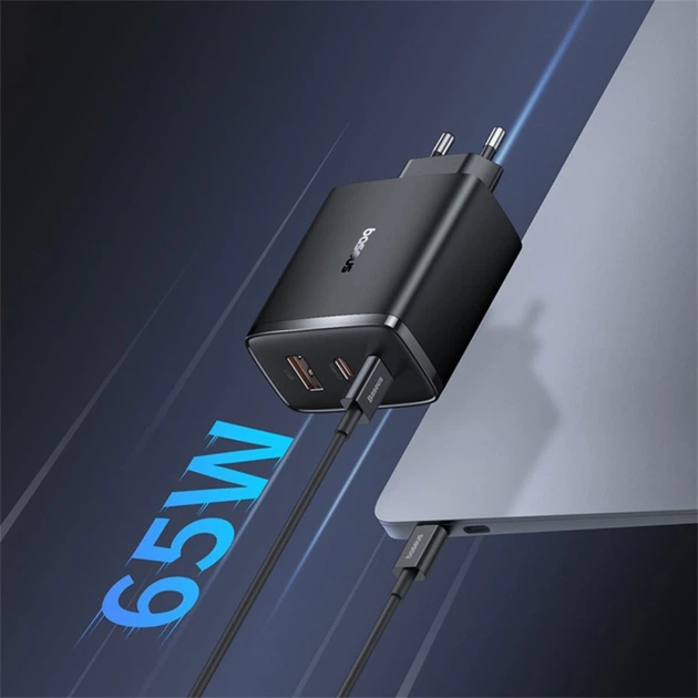 МЗП Baseus Cube Pro Fast Charger 65W (2 Type-C + USB) black - изображение 6
