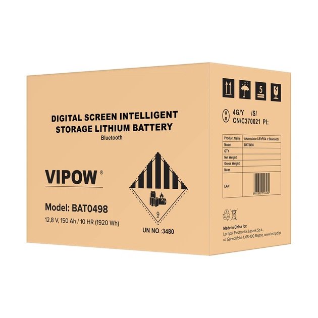Акумулятор LiFePO4 12.8V 150Ah з Bluetooth, LCD-дисплеєм та інтелектуальною BMS (BAT0498) - зображення 5