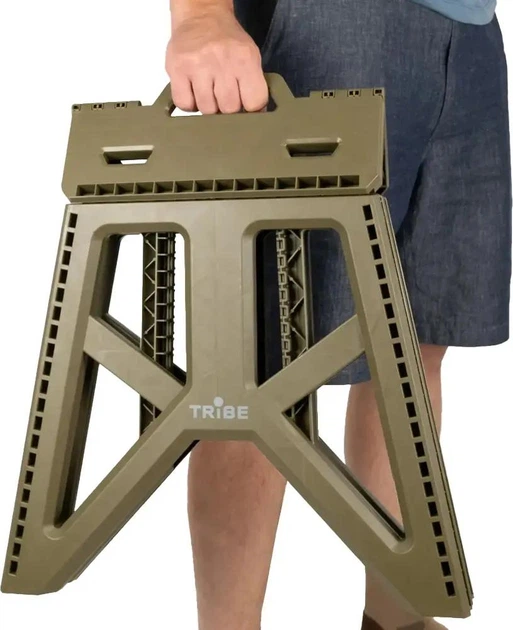 Стілець Tribe Camp Chair High Olive складаний туристичний 40 см до 100 кг з ручкою - зображення 8