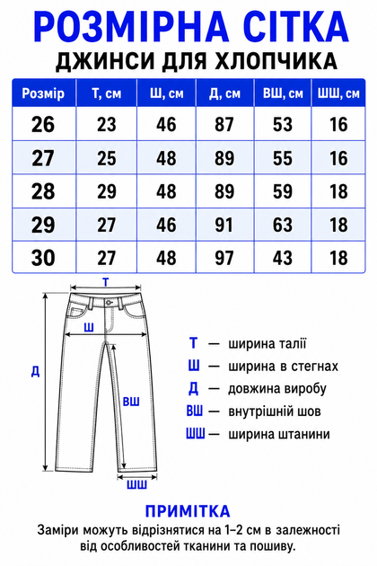 Багі сині джинси для хлопчика з нашивкою R (H8025) 158 - зображення 3