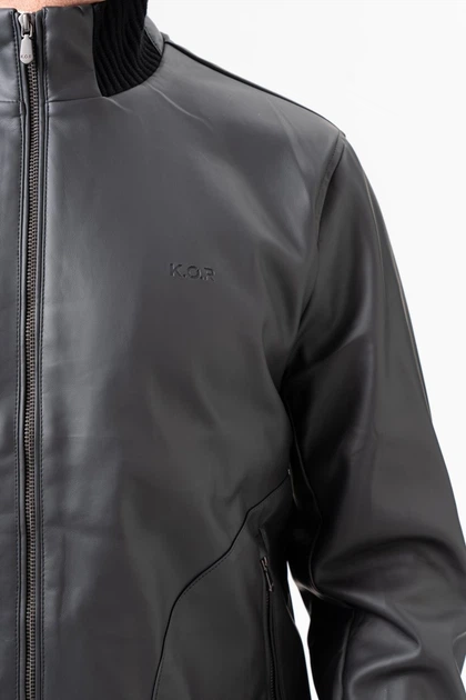Куртка из экокожи K.O.R 26390 Серая (GREY) L - изображение 5