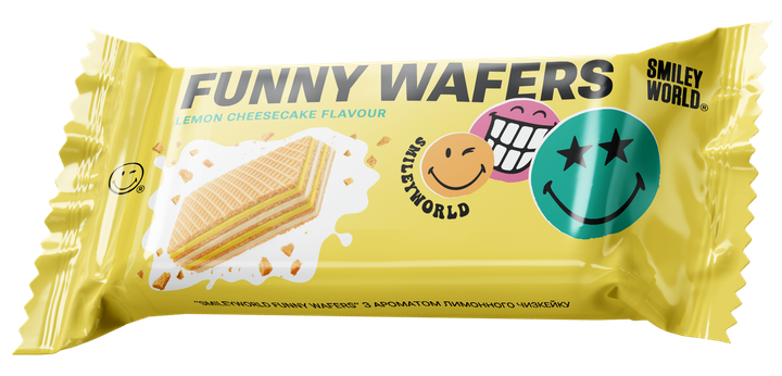 Вафлі з начинкою SmileyWorld FUNNY WAFERS з ароматом лимонного чизкейку 400г (214521) - изображение 3